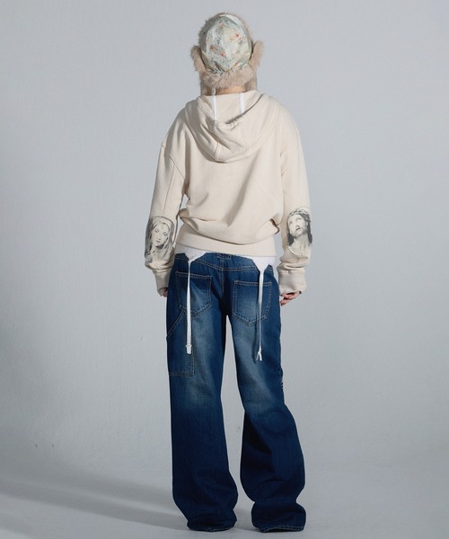 SCULPTOR（スカルプター）の「Beaded Hoodie Zip-Up/ビーズフーディ