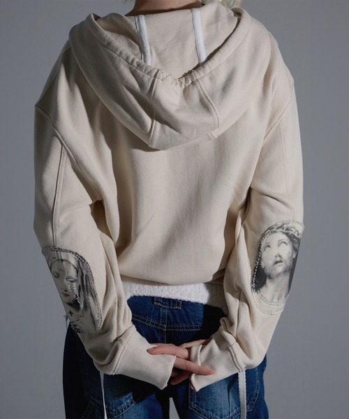 SCULPTOR（スカルプター）の「Beaded Hoodie Zip-Up/ビーズフーディ