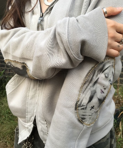 SCULPTOR（スカルプター）の「Beaded Hoodie Zip-Up/ビーズフーディ