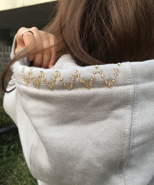 SCULPTOR（スカルプター）の「Beaded Hoodie Zip-Up/ビーズフーディ