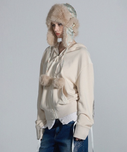 SCULPTOR 24FW Zip-Up ビーズフーディジップアップ SCULPTOR（スカルプター）の「Beaded Hoodie Zip-Up/ビーズフーディ