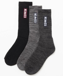 EDWIN（エドウィン）の「EDWIN【BODY FIRE/ 高保温、消臭機能、総パイル 】あったかサイドロゴ3Pクルー丈ソックス（ソックス/靴下・メンズ）」