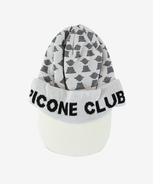 送料込み！picone つば付き ニット帽 ニットキャップ 赤 レッド