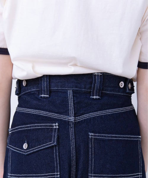 PAR ICI（パーリッシィ）の「デニム ウォッシュサイドタブパンツ（デニムパンツ・レディース・ネイビー/ピンク/ブルー/アイボリー・S/M）」の9枚目の写真