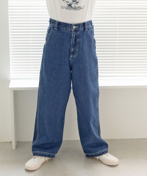 PAR ICI（パーリッシィ）の「デニム ウォッシュサイドタブパンツ（デニムパンツ・レディース・ネイビー/ピンク/ブルー/アイボリー・S/M）」の5枚目の写真