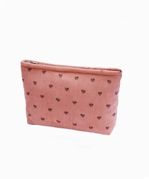 IRADOWL（アイラドール）の「2タイプデザインコーデュロイハート柄ポーチ（ポーチ）」