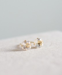 KAM.accessory/スクエア天然石スタッドピアス/サージカルステンレス316