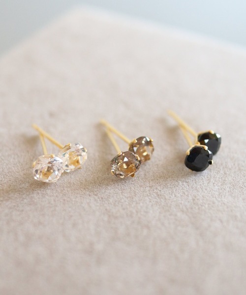 CERCA(チェルカ)の「KAM.accessory/スクエア天然石スタッドピアス/サージカルステンレス316(ピアス(両耳用)・レディース・B/G/I/A/H/C/D/E/F・FREE)」の5枚目の写真