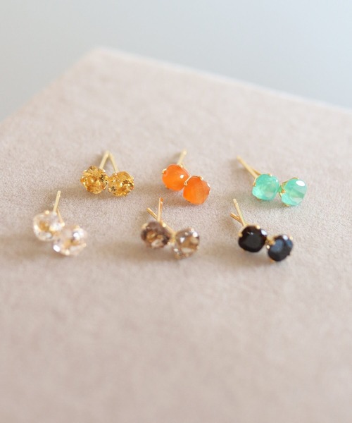 CERCA(チェルカ)の「KAM.accessory/スクエア天然石スタッドピアス/サージカルステンレス316(ピアス(両耳用)・レディース・B/G/I/A/H/C/D/E/F・FREE)」の8枚目の写真