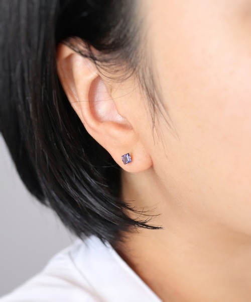 セール】KAM.accessory/スクエア天然石スタッドピアス/サージカル