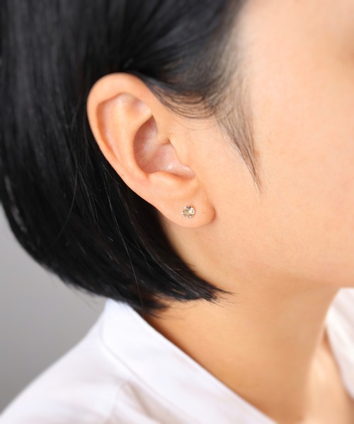 セール】KAM.accessory/スクエア天然石スタッドピアス/サージカル