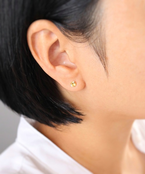 セール】KAM.accessory/スクエア天然石スタッドピアス/サージカル