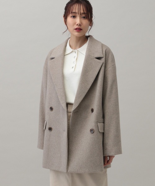 美品❤️ワールドのジャケット 洗える】ウールライクカルゼ テーラード ジャケット