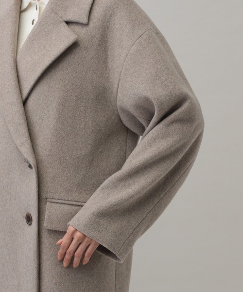 GLOBAL WORK(グローバルワーク)の「MATINEE LINE/ウールWジャケットコート/211387(テーラードジャケット・レディース・グレイッシュベージュ/ブラック/グレー・MEDIUM/LARGE)」の14枚目の写真