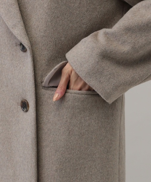 GLOBAL WORK(グローバルワーク)の「MATINEE LINE/ウールWジャケットコート/211387(テーラードジャケット・レディース・グレイッシュベージュ/ブラック/グレー・MEDIUM/LARGE)」の15枚目の写真