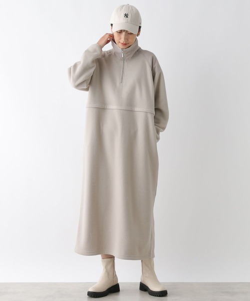 LEPSIM（レプシィム）の「フリース切り替えワンピース 234244