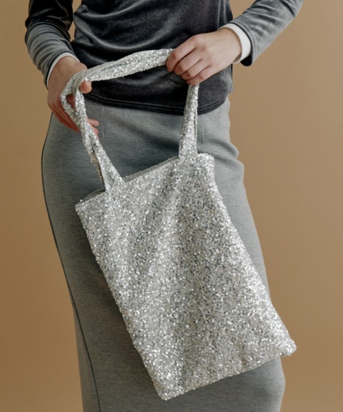 kiehtova（キエトヴァ）の「【kiehtova】SPANGLE TOTE BAG/スパンコール トート バッグ（トートバッグ・レディース・ブラック/シルバー・FREE）」の2枚目の写真