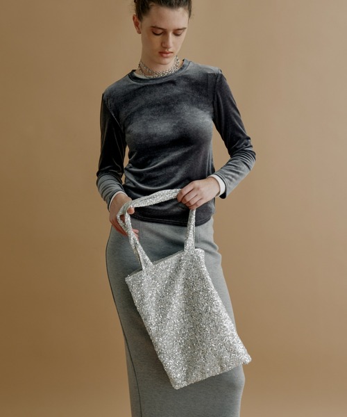 kiehtova（キエトヴァ）の「【kiehtova】SPANGLE TOTE BAG/スパンコール トート バッグ（トートバッグ・レディース・ブラック/シルバー・FREE）」の4枚目の写真