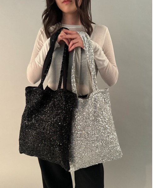 kiehtova（キエトヴァ）の「【kiehtova】SPANGLE TOTE BAG/スパンコール トート バッグ（トートバッグ・レディース・ブラック/シルバー・FREE）」の6枚目の写真