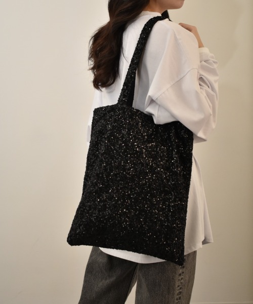 kiehtova（キエトヴァ）の「【kiehtova】SPANGLE TOTE BAG/スパンコール トート バッグ（トートバッグ・レディース・ブラック/シルバー・FREE）」の19枚目の写真