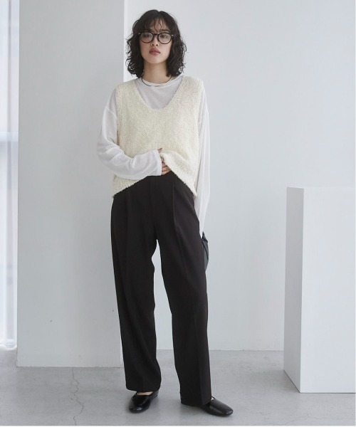 ANGIE（アンジー）の「リボンヤーン Vネック ニットベスト（ベスト・レディース・アイボリー/チャコールグレー/ライトグレー・FREE）」の10枚目の写真