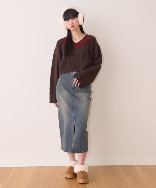 Mi-je(ミジェ)の「デニムロングスカート【韓国ファッション】(スカート・レディース・グレー/ネイビー・M/S)」の16枚目の写真