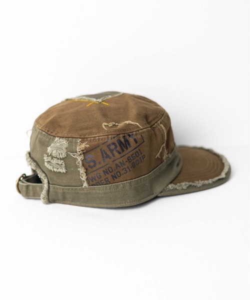 AVIREX(アヴィレックス)の「●AVIREX●Damege Work Cap(キャップ・メンズ・ブラック/オリーブ/ベージュ/ネイビー・FREE)」の19枚目の写真