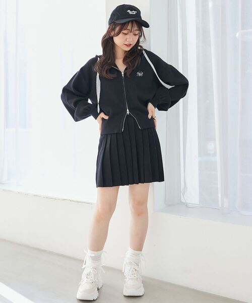 MAJESTIC LEGON（マジェスティックレゴン）の「ニットプリーツミニスカパン（スカート・レディース・ブラック/グレー/アイボリー・MEDIUM）」の22枚目の写真