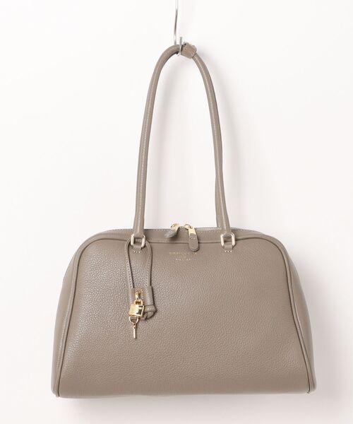 CHRISTIAN VILLA（クリスチャンヴィラ）の「【CHRISTIAN VILLA】チャーム付きシュリンクレザーハンドバッグ(Q56336)（ハンドバッグ・レディース・アイボリー/グレー・ALL）」の11枚目の写真