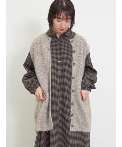 Samansa Mos2(サマンサ モスモス)の「【マシンウォッシャブル】前後2WAY柄編みベスト(ベスト・レディース・ベージュ/チャコールグレー/グリーン/モカ・F)」の3枚目の写真