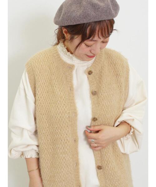 Samansa Mos2(サマンサ モスモス)の「【マシンウォッシャブル】前後2WAY柄編みベスト(ベスト・レディース・ベージュ/チャコールグレー/グリーン/モカ・F)」の5枚目の写真