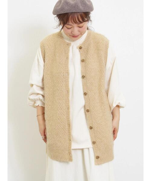 Samansa Mos2(サマンサ モスモス)の「【マシンウォッシャブル】前後2WAY柄編みベスト(ベスト・レディース・ベージュ/チャコールグレー/グリーン/モカ・F)」の8枚目の写真