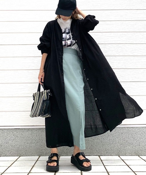 Q(キュー)の「ストレッチタイトスカート(スカート・レディース・カーキ/ブラック・MEDIUM)」の14枚目の写真