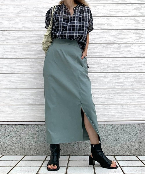 Q(キュー)の「ストレッチタイトスカート(スカート・レディース・カーキ/ブラック・MEDIUM)」の16枚目の写真