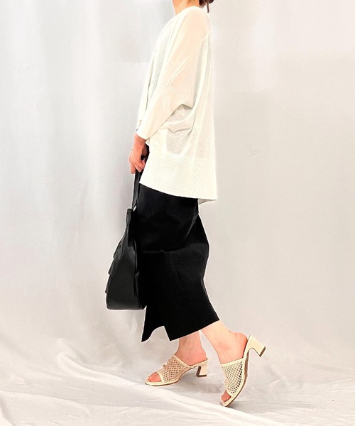 Q(キュー)の「ストレッチタイトスカート(スカート・レディース・カーキ/ブラック・MEDIUM)」の19枚目の写真