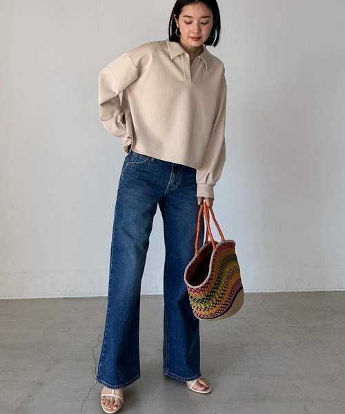 Doux archives（ドゥアルシーヴ）の「ダンボールスキッパープルオーバー（Tシャツ/カットソー・レディース・ベージュ/ミント/チャコールグレー・38）」の10枚目の写真