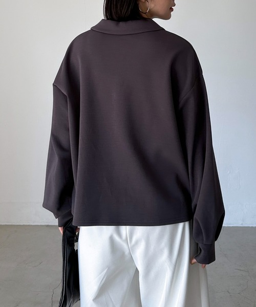 Doux archives（ドゥアルシーヴ）の「ダンボールスキッパープルオーバー（Tシャツ/カットソー・レディース・ベージュ/ミント/チャコールグレー・38）」の4枚目の写真