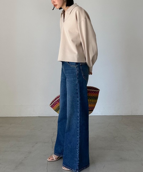 Doux archives（ドゥアルシーヴ）の「ダンボールスキッパープルオーバー（Tシャツ/カットソー・レディース・ベージュ/ミント/チャコールグレー・38）」の13枚目の写真