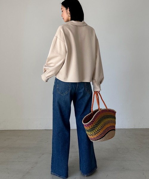 Doux archives（ドゥアルシーヴ）の「ダンボールスキッパープルオーバー（Tシャツ/カットソー・レディース・ベージュ/ミント/チャコールグレー・38）」の9枚目の写真