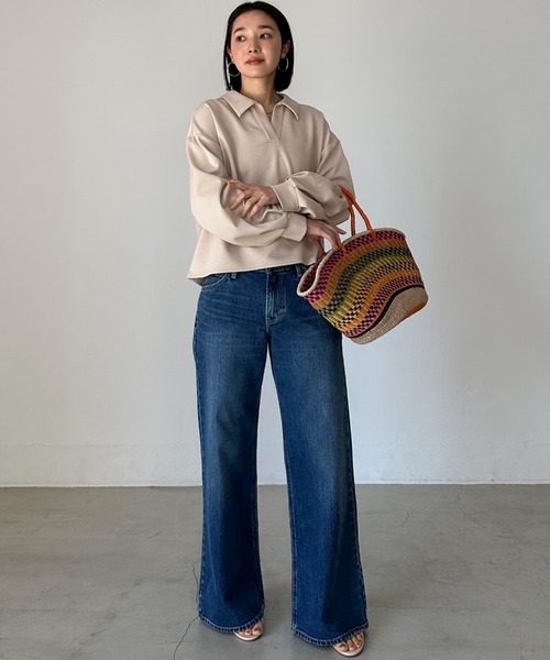 Doux archives（ドゥアルシーヴ）の「ダンボールスキッパープルオーバー（Tシャツ/カットソー・レディース・ベージュ/ミント/チャコールグレー・38）」の12枚目の写真