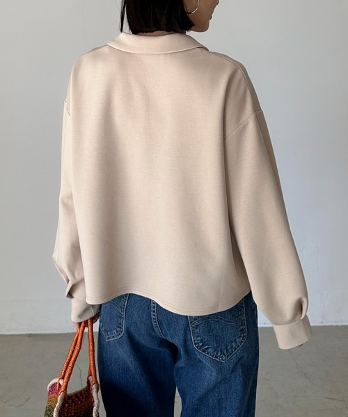 Doux archives（ドゥアルシーヴ）の「ダンボールスキッパープルオーバー（Tシャツ/カットソー・レディース・ベージュ/ミント/チャコールグレー・38）」の19枚目の写真