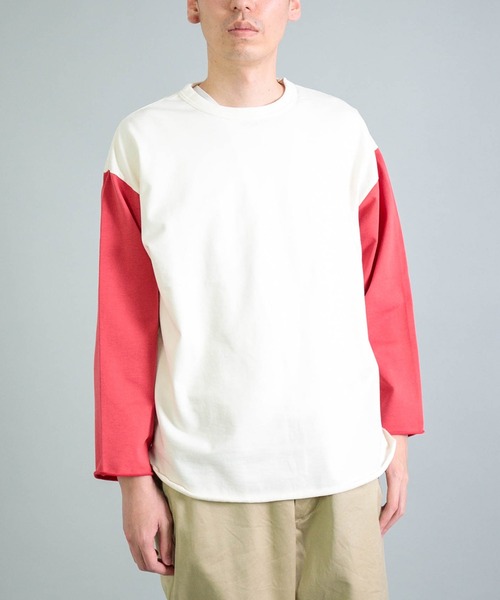 [OMNIGOD mens / オムニゴッド] ミニ裏毛 ベースボールシャツ