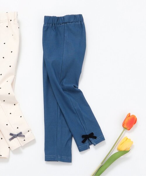 apres les cours（アプレレクール）の「裾リボン/7days Style pants（その他パンツ・キッズ・アイボリー/インディゴブルー/ブラック・90/100/110/120/80/130）」の3枚目の写真