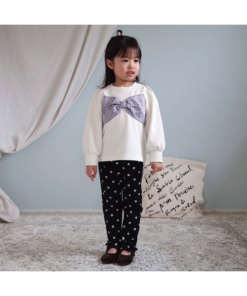 apres les cours（アプレレクール）の「裾リボン/7days Style pants（その他パンツ・キッズ・アイボリー/インディゴブルー/ブラック・90/100/110/120/80/130）」の7枚目の写真