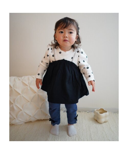 apres les cours（アプレレクール）の「裾リボン/7days Style pants（その他パンツ・キッズ・アイボリー/インディゴブルー/ブラック・90/100/110/120/80/130）」の8枚目の写真