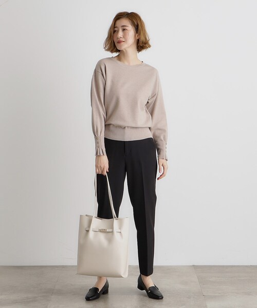 grove(グローブ)の「【A4】ベルトタックハンドルトート(トートバッグ・レディース・ダークグレー/ライトグレー/アイボリー/ブラック・00)」の12枚目の写真