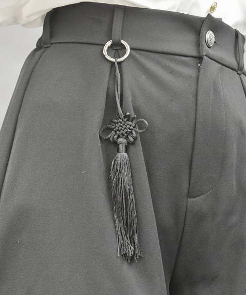 axes femme POETIQUE（アクシーズファムポエティック）の「チャイナ釦ショートパンツ（その他パンツ・レディース・ワイン/ブラック・MEDIUM）」の7枚目の写真