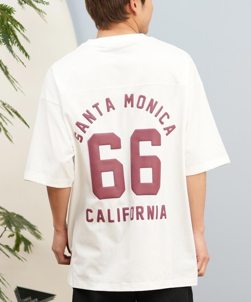 ムラサキスポーツ(ムラサキスポーツ)の「【ムラサキスポーツ限定】DEAR LAUREL/ディアローレル Tシャツ 半袖 バックプリント 抗菌防臭 UVケア 接触冷感 CAL FOOTBALL TEE D25S2106(Tシャツ/カットソー・メンズ・ネイビー/ホワイト/ブラック/サックスブルー・M/L/XL)」の1枚目の写真