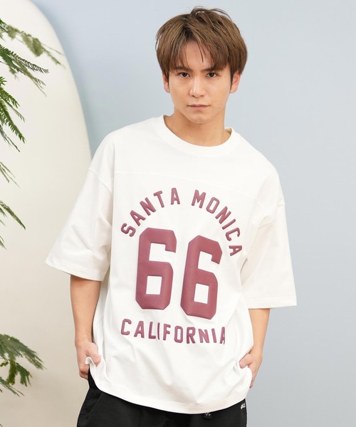 ムラサキスポーツ(ムラサキスポーツ)の「【ムラサキスポーツ限定】DEAR LAUREL/ディアローレル Tシャツ 半袖 バックプリント 抗菌防臭 UVケア 接触冷感 CAL FOOTBALL TEE D25S2106(Tシャツ/カットソー・メンズ・ネイビー/ホワイト/ブラック/サックスブルー・M/L/XL)」の5枚目の写真