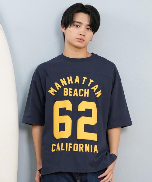 ムラサキスポーツ(ムラサキスポーツ)の「【ムラサキスポーツ限定】DEAR LAUREL/ディアローレル Tシャツ 半袖 バックプリント 抗菌防臭 UVケア 接触冷感 CAL FOOTBALL TEE D25S2106(Tシャツ/カットソー・メンズ・ネイビー/ホワイト/ブラック/サックスブルー・M/L/XL)」の20枚目の写真